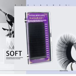 NAGARAKU Premium Classic Matte Black 16 Rows Synthetic Eyelash Extensions - Curl DD image 5