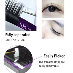 NAGARAKU Premium Classic Matte Black 16 Rows Synthetic Eyelash Extensions - Curl-B image 5