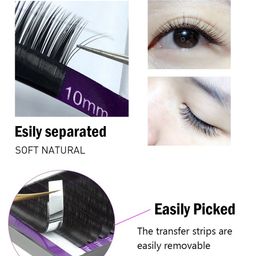 NAGARAKU Premium Classic Matte Black 16 Rows Synthetic Eyelash Extensions - Curl B image 5