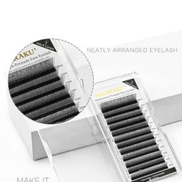 NAGARAKU Matte Black 4D W Shape Premade Cluster Fans Eyelash Extensions - Curl D 0.07/13 image 5