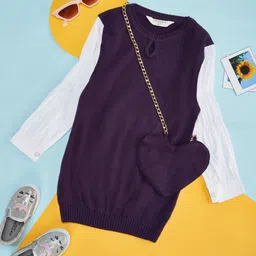 Pantaloons Junior Girls Round Neck Pullover Comes With A Bag-image-38