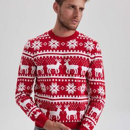 DeFacto Conversational Printed Round Neck Pullover Sweater-image-2