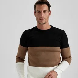 DeFacto Colourblocked Acrylic Pullover-image-72