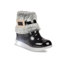Lil Lollipop Girls Faux Fur Trim Led Light Mid Top Winter Boots-image-63