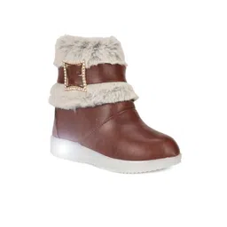 Lil Lollipop Girls Faux Fur Trim Led Light Mid Top Winter Boots-image-54