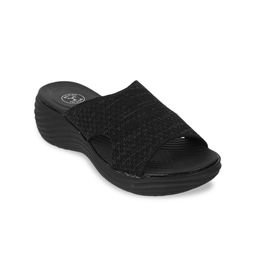 Mochi Textured Open Toe Wedge Heel Mules-9