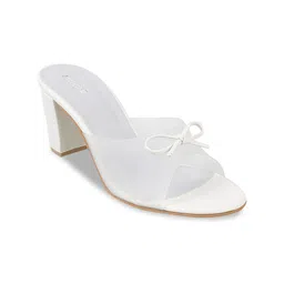 Mochi Bow Detail Open Toe Block Heels-3