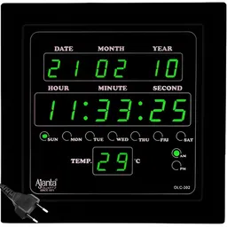 Ajanta Black and White Contemporary Digital Wall Clock-9