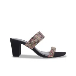 Metro Embellished Open Toe Block Heels image 5
