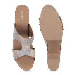 Mochi Shimmered H- Strap Open Toe Platform Heels image 4