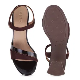 Metro Open Toe Block Heels With Ankle Loop image 5