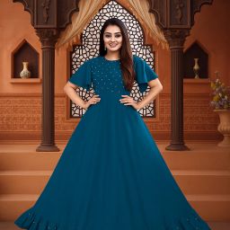 Rayon Blend Stitched Anarkali Gown-image-80