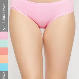 Curves By ZeroKaata Pack Of 5 Assorted Solid Cotton Briefs CZMLPO5RPLPTY42-picture-47