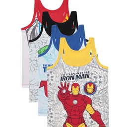 Bodycare Kids Boys Pack of 4 Assorted Avengers Printed Cotton Basic Innerwear Vests-image-27