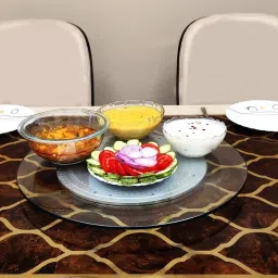 Rotating Orignal Serving Tray for Dining Table-18" Clear Trivet-8