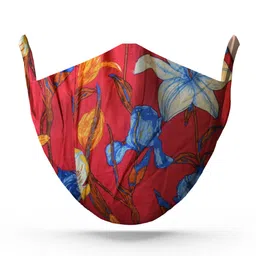 wHAT'S DOwn Red Floral Printed Cotton Reusable Face Mask-5
