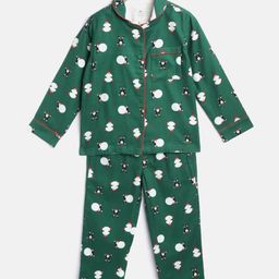 Cherry Crumble Kids Green & White Printed Night Suit-picture-10