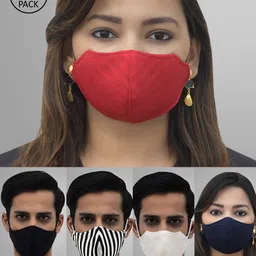 Pannkh Unisex 5 Pcs 2-Ply Reusable Outdoor Masks-57