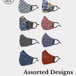 Calvadoss Men Pack Of 80 Assorted 3-Ply Reusable Cotton Cloth Masks-image-2