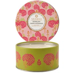 Veedaa Candles Sparkling Grape & Kishmish 3 Wick Tin Scented Candle-picture-22