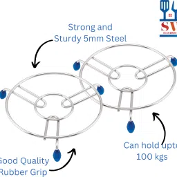 Steel Hot Pot Stand for Kitchen | Dining table hot pot mat | Cooker Stand - 5 MM Stainless Steel Trivet-30