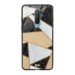 DailyObjects Grey & Black Marble Quatret OnePlus 8 Glass Case-image-42