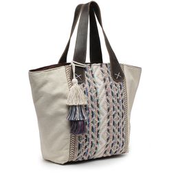 Anekaant Oversized Structured Cotton Handheld Bag With Tassel image 4