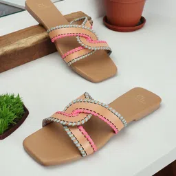 Carlton London No Back Strap Open Toe Flats-35