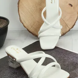 CHINRAAG Textured Party Block Mules with Tassels-2