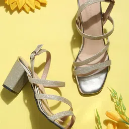 Bruno Manetti Gold-Toned Textured PU Block Gladiators with Tassels-15