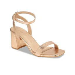 Bruno Manetti Textured Open Toe Block Heels image 5