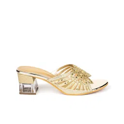 Ozuri Embellished Open Toe Block heels image 3
