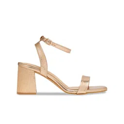 Bruno Manetti Textured Open Toe Block Heels image 4