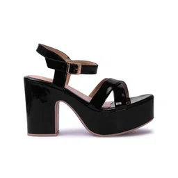 TWIN TOES Open Toe Block Heels With Ankle Loop image 4