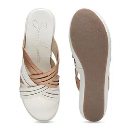 Bruno Manetti Textured PU Party Block Sandals with Tassels image 2