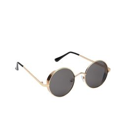 CRIBA Full Rim Round Sunglasses with UV Protected Lens VCR_RND_CUP GRY-BLK-1