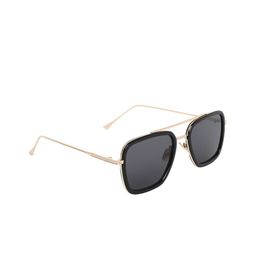 CRIBA Unisex Black Lens & Gold-Toned Square Sunglasses with UV Protected Lens-15
