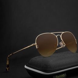 OKNO Unisex Aviator Sunglasses with Polarised and UV Protected Lens-31