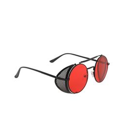 CRIBA Unisex Red Lens & Black Round Sunglasses with UV Protected Lens-31