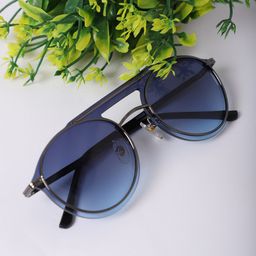 MARC LOUIS Women Blue Lens & Steel-Toned Aviator Sunglasses with UV Protected Lens 11026-image-61