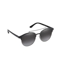 GIO COLLECTION Unisex Grey Lens & Black Round Sunglasses with UV Protected Lens G16149SLBK-11