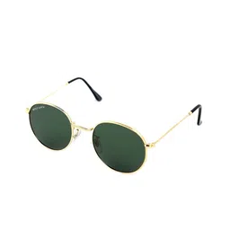 Micelo Martin Unisex Green Lens & Gold-Toned Round Sunglasses with UV Protected Lens-11