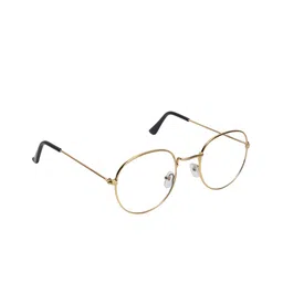 CRIBA Unisex Clear Lens & Gold-Toned Round Sunglasses with UV Protected Lens CR_PENTO-22