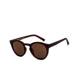 Vincent Chase Unisex Brown Lens & Red Round Sunglasses with Polarised and UV Protected Lens-52