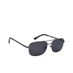 AISLIN Unisex Rectangle Sunglass with UV Protected Lens ES_13485-96-AS-K007-BLK-GUN-RTWF-1