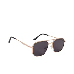 AISLIN Unisex Wayfarer Sunglasses with UV Protected Lens ES_13457-93-AS-2511-BLK-GLD-WF-12