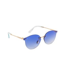 AISLIN Unisex Blue Lens & Gold-Toned Oval Sunglasses with UV Protected Lens-49