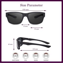 CRIBA Unisex Rectangle Sunglasses with UV Protected Lens image 2