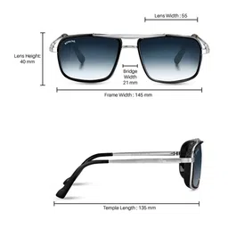 ROYALTAIL Unisex Square Sunglasses with UV Protected Lens image 3