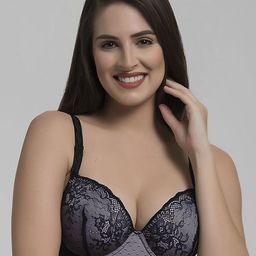 MAKCLAN Floral Bra Medium Coverage Underwired Lightly Padded-49